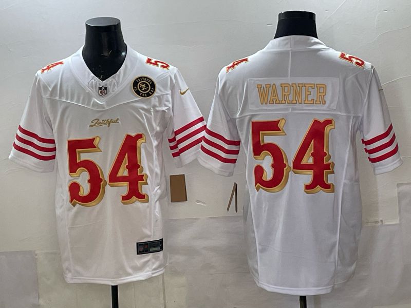 Men 2025 Nike San Francisco 49ers #54 Warner White 5th generation Limited NFL Jersey 045->san francisco 49ers->NFL Jersey